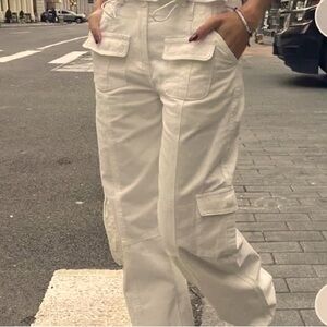 brandy white straight leg cargo pants